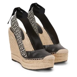 Alex monogram z żakardem i skórzane espadryle