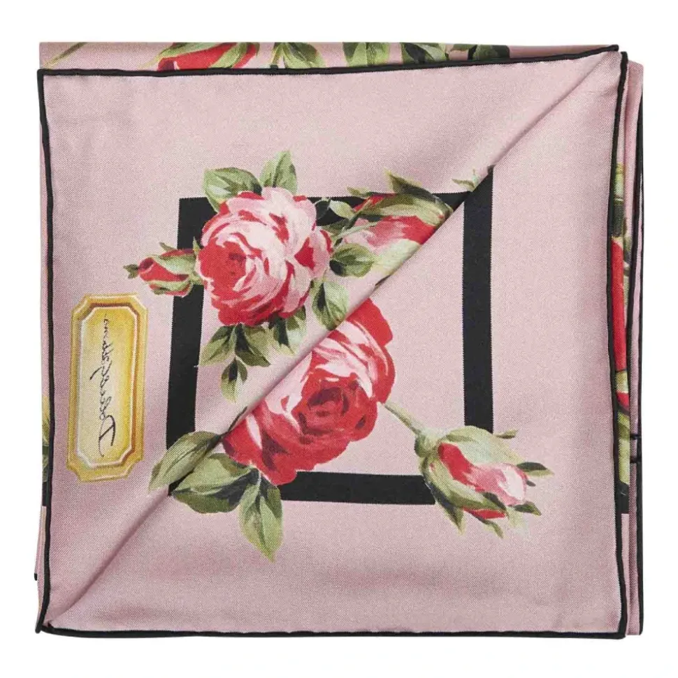 Apaszka z Twillu Jedwabnego w Kwiatowy Wzór Róż Rose Bouquet
