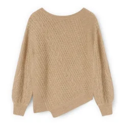 Asymmetrical Cable-Knit Sweater
