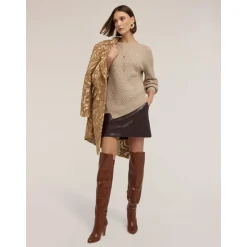 Asymmetrical Cable-Knit Sweater