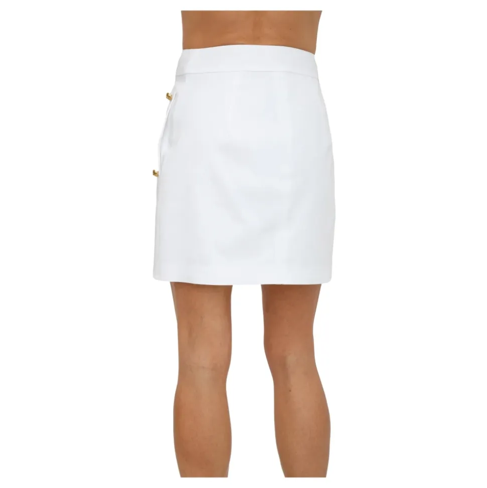 Asymmetrical Jewel-Button Skirt
