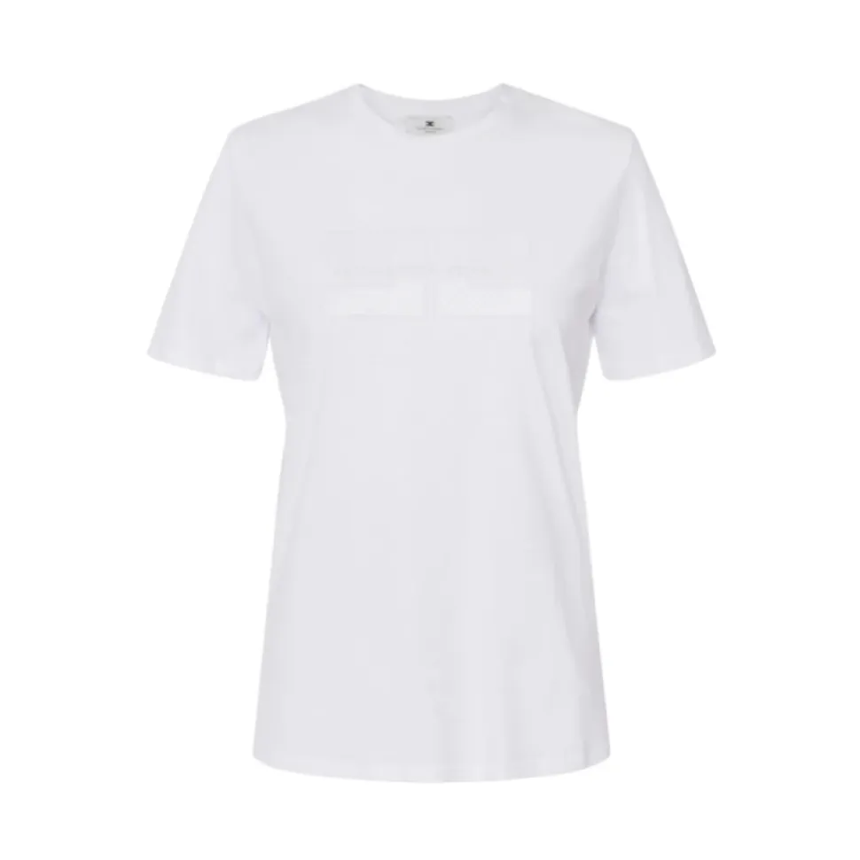 Bawełniany T-shirt z krótkim rękawem i logo z dżetów