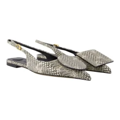 Beżowe Skórzane Slingbacks - Styl Duelo