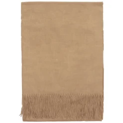 Beżowy szal z frędzlami