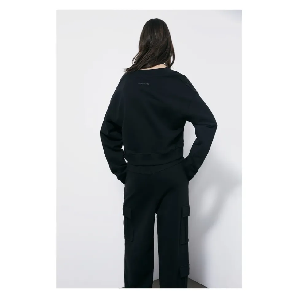 Bluza z Dekoltem w Serek i Dżetami