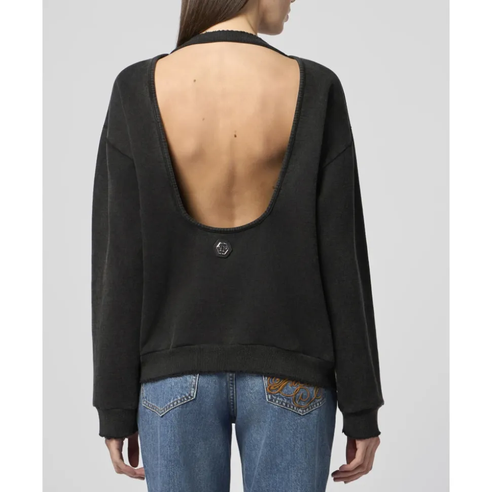 Bluza z odkrytymi plecami Hexagon Stones