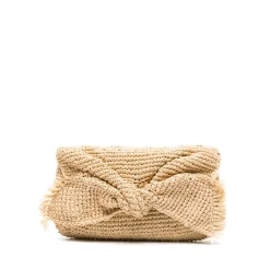 Bow Raffia Clutch