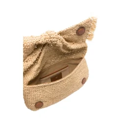Bow Raffia Clutch