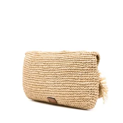 Bow Raffia Clutch
