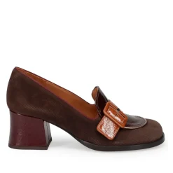 Brązowe skórzane buty na obcasie w stylu lat 70.