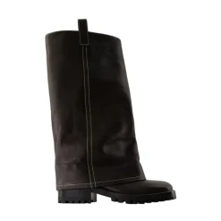 Brązowe skórzane buty z klamrą