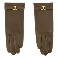 Brązowe Skórzane Rękawiczki Model Unisex