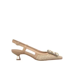 Buty z rafii typu Slingback