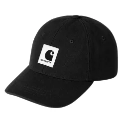 Carhartt WIP Canvas Cap Black stone washed Uniwersalny