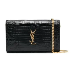 Cassandre Croco Shoulder Bag
