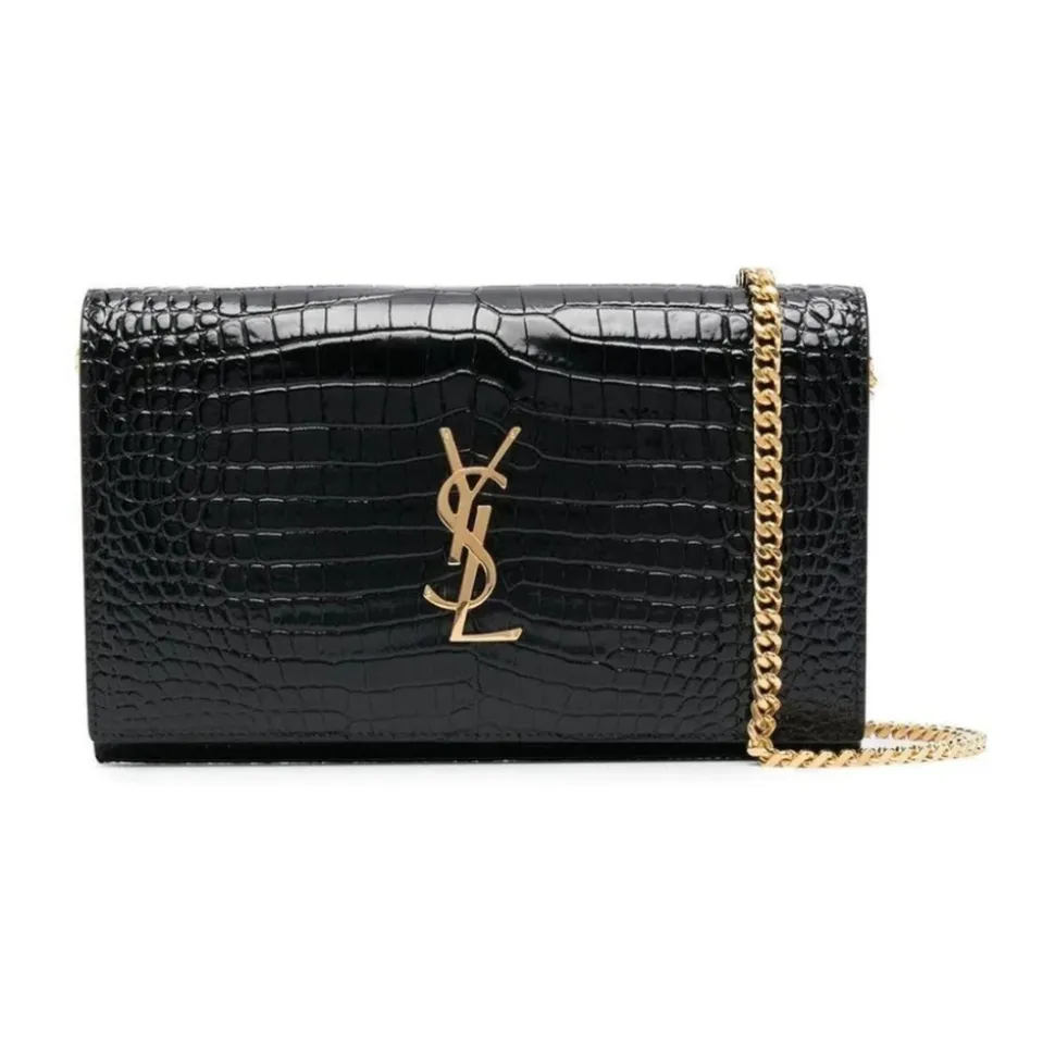 Cassandre Croco Shoulder Bag