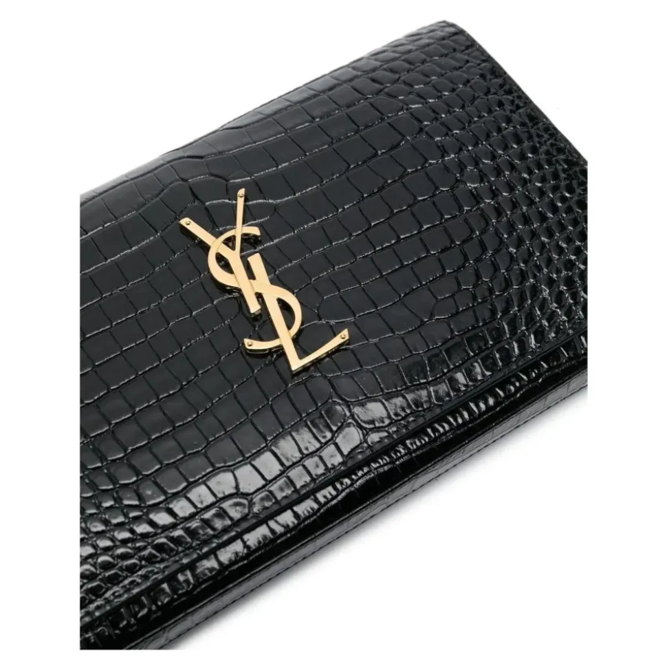 Cassandre Croco Shoulder Bag