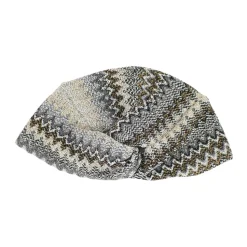 Chevron Dzianinowy Turban z Frędzlami