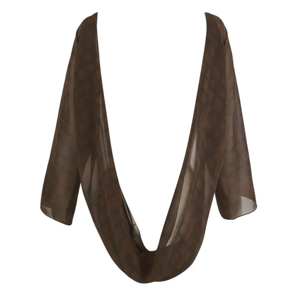 Copal, jedwabne mitenki z georgette w print ziemi-