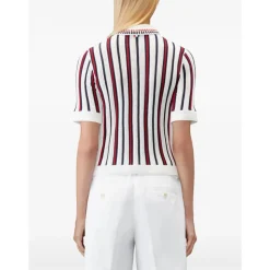 Crochet Stitch RWB Stripe Polo