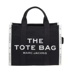 Czarna Torebka Shopper Jacquard Medium