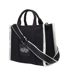 Czarna Torebka Shopper Jacquard Medium
