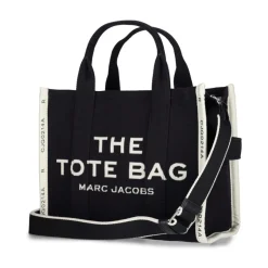 Czarna Torebka Shopper Jacquard Medium