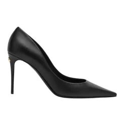Czarne buty na wysokim obcasie decollete