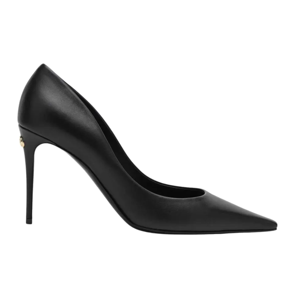 Czarne buty na wysokim obcasie decollete