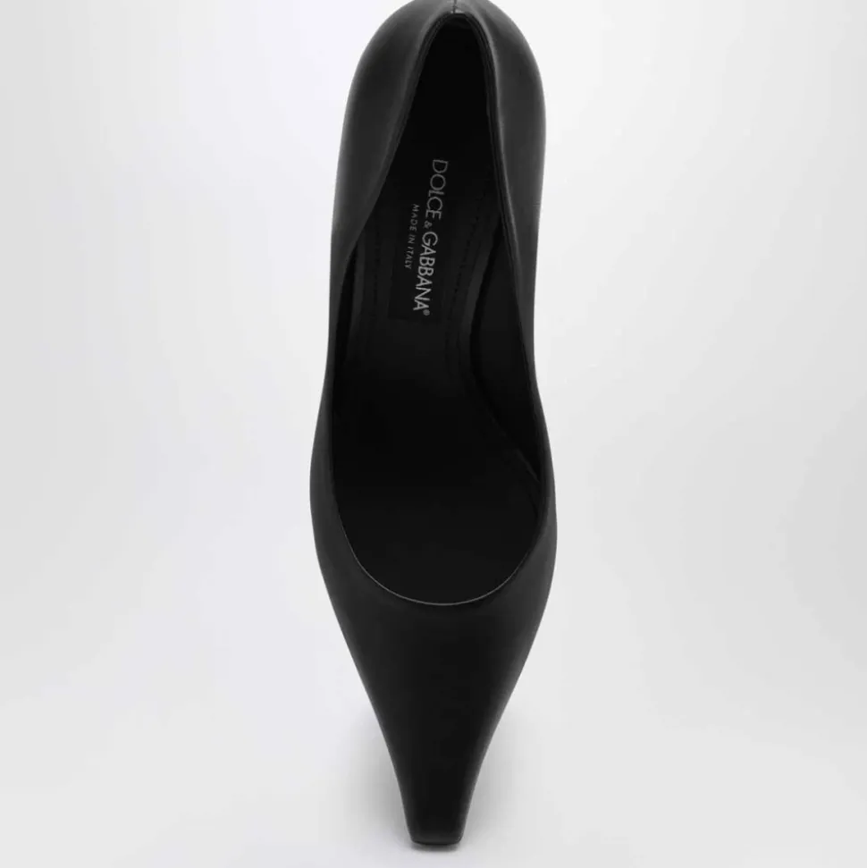 Czarne buty na wysokim obcasie decollete