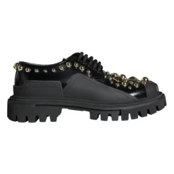 Czarne Skórzane Buty Trekkingowe Derby