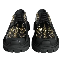 Czarne Skórzane Buty Trekkingowe Derby