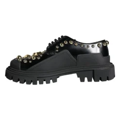 Czarne Skórzane Buty Trekkingowe Derby