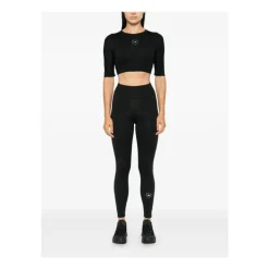 Czarne Spodnie Stretch z Logo