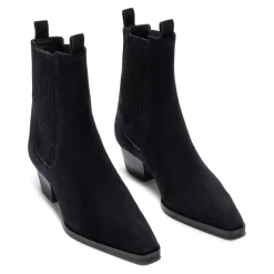 Czarne Zamszowe Skórzane Buty