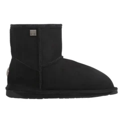Czarne Zimowe Buty z Owczej Skóry