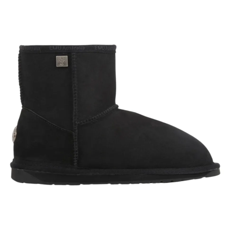 Czarne Zimowe Buty z Owczej Skóry