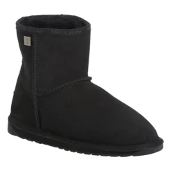 Czarne Zimowe Buty z Owczej Skóry