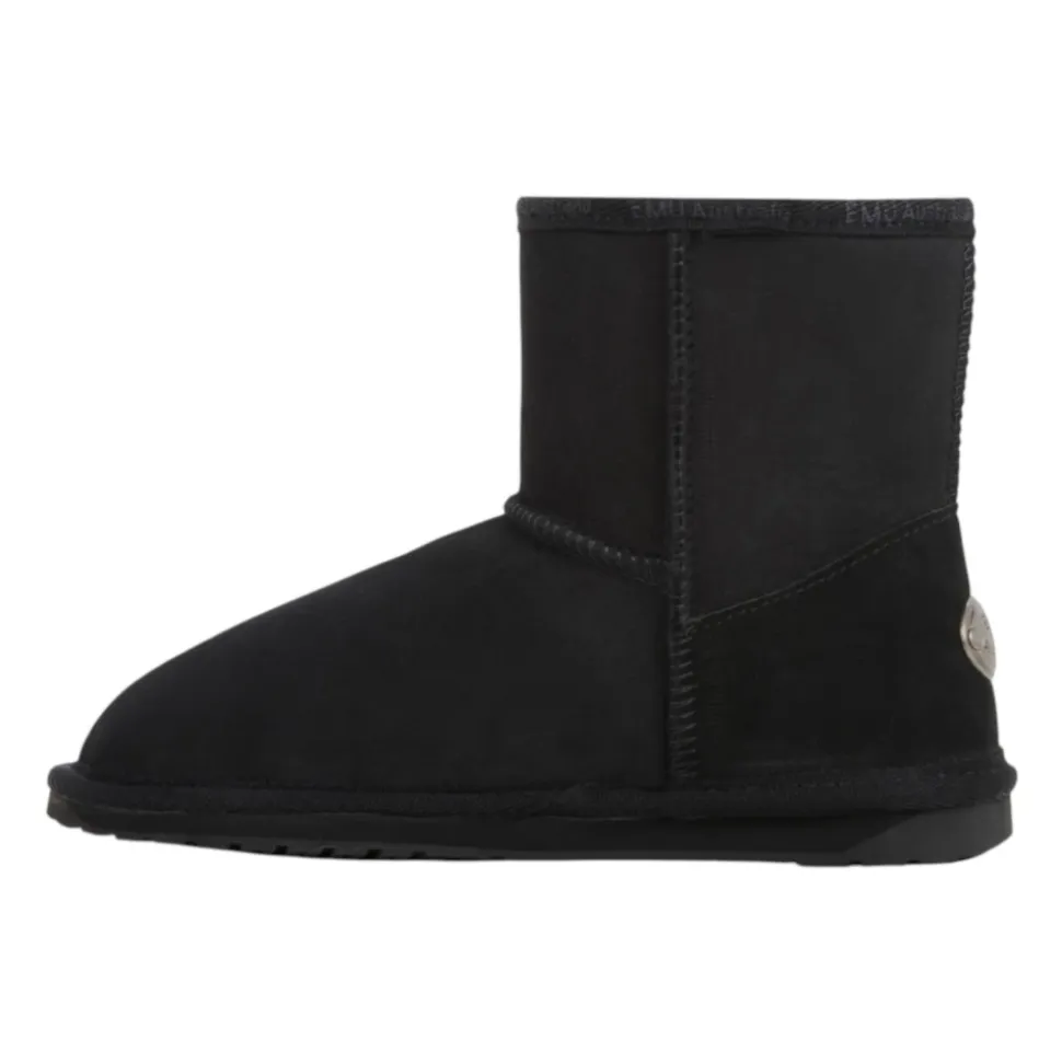 Czarne Zimowe Buty z Owczej Skóry