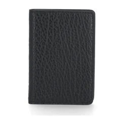 Czarny Portfel z Pebble Skóry