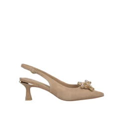 Czółenka Slingback z ozdobnym klejnotem