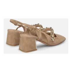 Czółenka Slingback z Paskiem z Klejnotami
