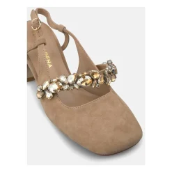 Czółenka Slingback z Paskiem z Klejnotami
