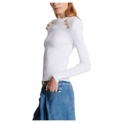 Dzianinowy sweter z detalami z guzików