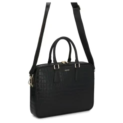 Elegancka tłoczona torba na laptopa z skóry