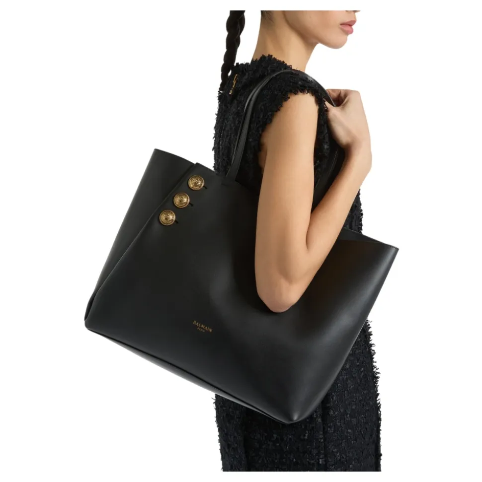 Emblème Smooth Leather Tote Bag