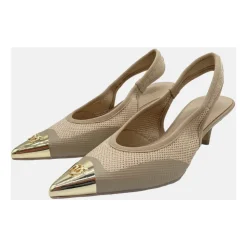 Gloria 03 Sling Back Lurex Knit Heeled Mules