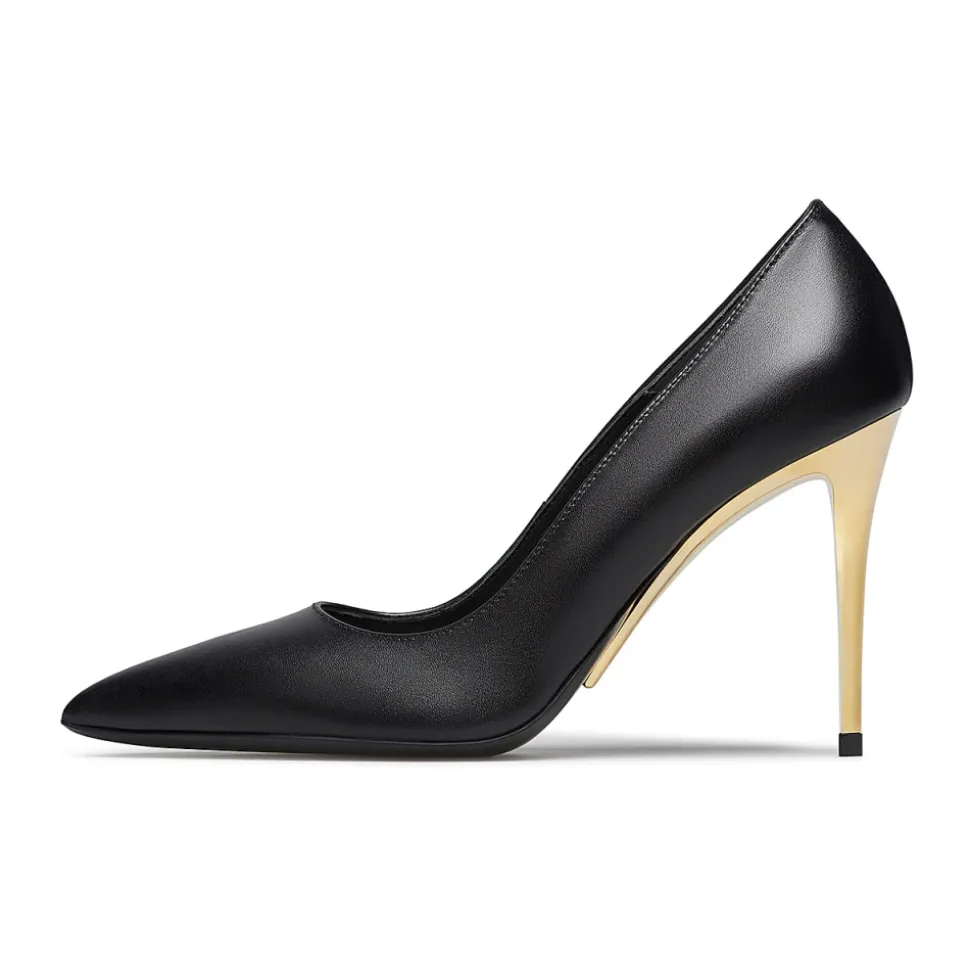 Golden Metal Design Heeled Pumps