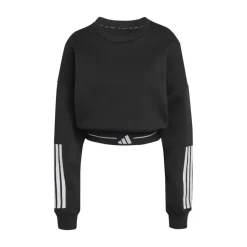 Hyperglam 3-Stripes Cropped Crewneck Sweatshirt