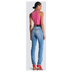 Jasnoniebieskie dżinsy slim-fit z denimu